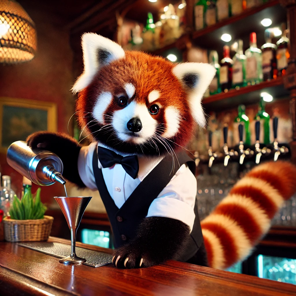 Roter Panda Barkeeper